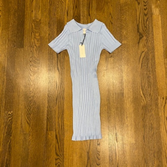 Pink Rose Ribbed Bodycon Dress - Picture 1 of 3